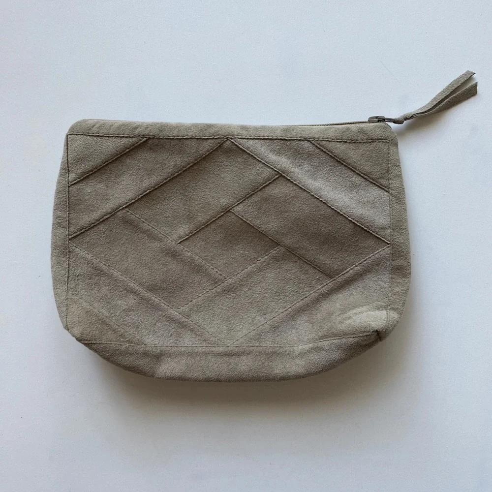 Vintage Dorli UltraSuede Tan Suede Zipper Pouch